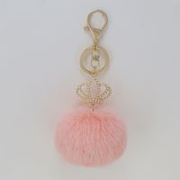 Fashion Fur Plush Crown Keychain Alloy Pendant Fashion Plush Bag Pendant Wholesale sku image 6