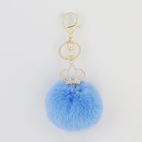 Fashion Fur Plush Crown Keychain Alloy Pendant Fashion Plush Bag Pendant Wholesale sku image 11