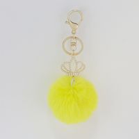 Fashion Fur Plush Crown Keychain Alloy Pendant Fashion Plush Bag Pendant Wholesale sku image 9