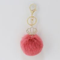 Fashion Fur Plush Crown Keychain Alloy Pendant Fashion Plush Bag Pendant Wholesale sku image 10