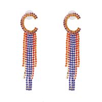 European And American Fashion Diamond Tassel Geometric Earrings Wholesale sku image 3