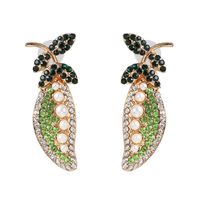 New Style Vegetable Pea Alloy Diamond Earrings sku image 1