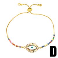 Fashion Retro Colored Diamond Devil's Eye Color Zircon Bracelet Hand Jewelry sku image 4