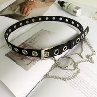 Korean Version Of Hollow Belt Simple Circle Chain Punk Style Belt sku image 1