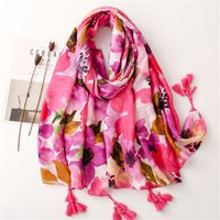 Pink Cotton Scarf Soft Touch Sun Protection Sea Shawl Vacation sku image 1