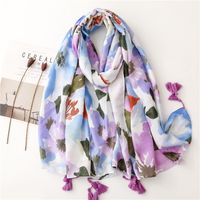 Pink Cotton Scarf Soft Touch Sun Protection Sea Shawl Vacation sku image 2