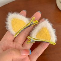 One Cat Ear Barrettes Japanese And Korean New Online Influencer Plush Cat Ear Stereo Hair Clip Headdress Female Side Head Clip sku image 1