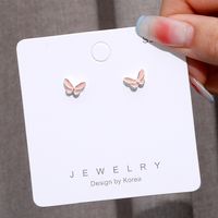 Exquisite Fashion Pink Butterfly Earrings main image 5