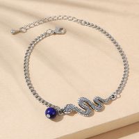 European And American Creative Snake-shaped Exaggerated Stone Anklet sku image 2