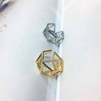 18kgp Retro Geometric Triangle Open Alloy Ring Women main image 5