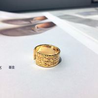 18kgp Retro Multi-layer Carved Open Ring Women main image 7
