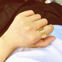 18kgp Retro Multi-layer Carved Open Ring Women main image 8