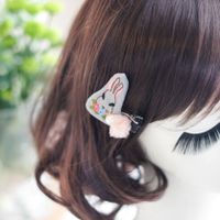 Fabric Embroidery Cute Rabbit Cartoon Hairpin Hair Accessories main image 3