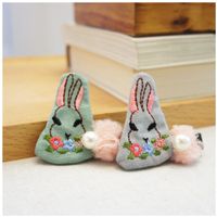 Fabric Embroidery Cute Rabbit Cartoon Hairpin Hair Accessories main image 5