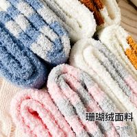 Coral Fleece Socks Women Winter Plus Velvet Thick Warm Plush Sleep Socks Wholesale main image 5