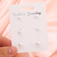 Simple Fashion 3 Pairs Of Pearl Earrings Set sku image 1
