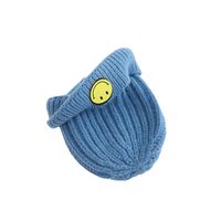 Children's Knitted Hat Round Label Color Smiley Hemp Pattern Woolen Hat Winter Warm Hood main image 6