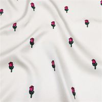 New Style 90cm Twill Silk Striped Flower Print Fashion Scarf Shawl main image 3
