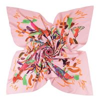 New Style 130cm Fashion Flowers Birds And Beasts Printed Silk Scarf main image 1