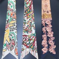 European And American New Double-sided Graffiti Floral Silk Scarf main image 1