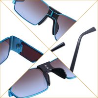 European And American Punk Small Frame One-piece Box Wide-leg Men's Trendy Outdoor Sunglasses main image 5