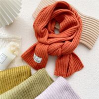 Simple Solid Color Striped Knitted Scarf Wholesale main image 1