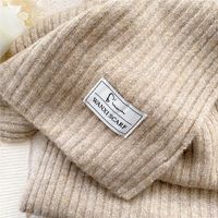 Simple Solid Color Striped Knitted Scarf Wholesale main image 5