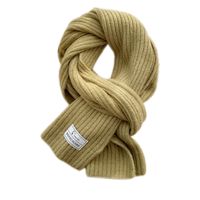 Simple Solid Color Striped Knitted Scarf Wholesale main image 6
