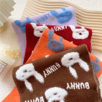 Short Bunny Cute Two-color Knitted Warm Small Scarf main image 4