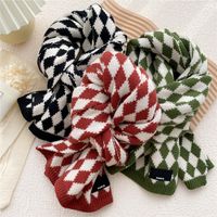 Retro Plaid Two-color Knitted Scarf Wholesale main image 4