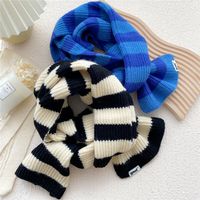 Fashion Striped Two-color Knit Scarf Wholesale main image 1