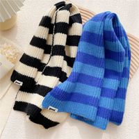 Fashion Striped Two-color Knit Scarf Wholesale main image 4