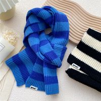 Fashion Striped Two-color Knit Scarf Wholesale main image 5