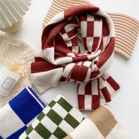 Retro Two-color Plaid Double-sided Scarf main image 2