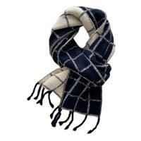 Plaid Tassel Autumn And Winter Knitted Warm Scarf main image 6