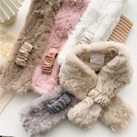 Pure Color Cross Plush Scarf For Women In Winter main image 4