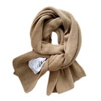 Korean Autumn And Winter Pure Color Patch Knitted Warm Scarf main image 6