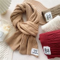 New Korean Clashing Color Wool Knitted Scarf Wholesale main image 1