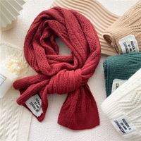 New Korean Clashing Color Wool Knitted Scarf Wholesale main image 3