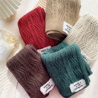 New Korean Clashing Color Wool Knitted Scarf Wholesale main image 4