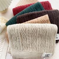 New Korean Clashing Color Wool Knitted Scarf Wholesale main image 5