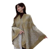 Ethnic Slit Scarf Cashew Thickened Warmth Double-sided Cape main image 6
