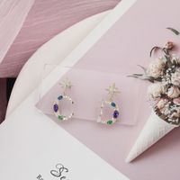 Exquisite Fashion Star Moon Diamond Earrings sku image 1