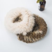 Korean Version Rabbit Fur Knitted Headband Fashion Headband Wide Side Trend Headband main image 1