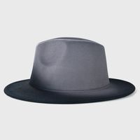 New Woolen Tie-dye Gradient Big Brim Jazz Hat Wholesale main image 4