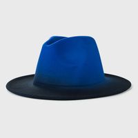 New Woolen Tie-dye Gradient Big Brim Jazz Hat Wholesale main image 3