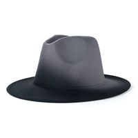 New Woolen Tie-dye Gradient Big Brim Jazz Hat Wholesale main image 2