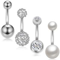 Combination Set Stainless Steel Zircon Belly Button Nail Belly Button Ring Piercing Jewelry main image 1