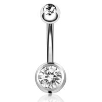 Combination Set Stainless Steel Zircon Belly Button Nail Belly Button Ring Piercing Jewelry main image 4