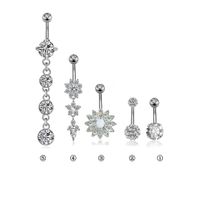 5-piece Set Of Stainless Steel Zircon Diamond-inlaid Belly Button main image 3